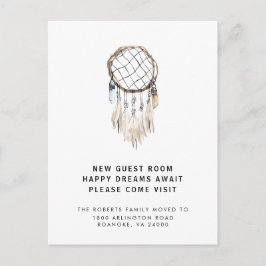 新しいアドレスDreamcatcherの結晶の羽が動いている 案内ポストカード