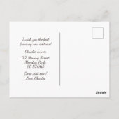 新しいアドレスMerry Christmasの動きのお知らせ ポストカード (裏面)