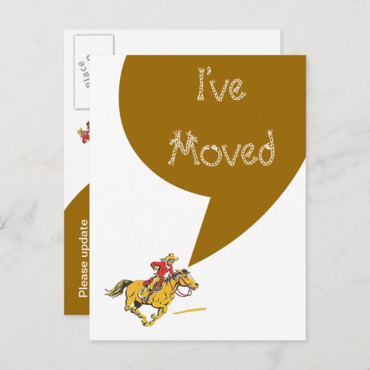 新しいアドレスPCを移動したポストカードカウボーイ 案内ポストカード (正面/裏面)