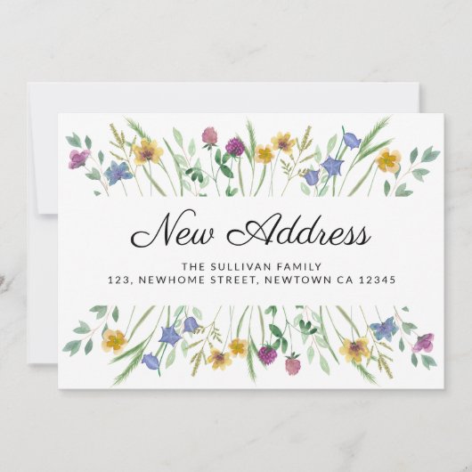 新しいアドレスWildflowerの移動告知 案内状 (正面)
