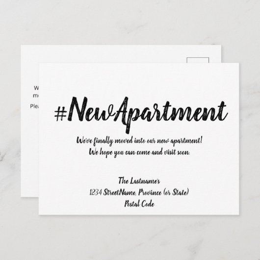 新しいアパートの住所変更 ポストカード (正面/裏面)