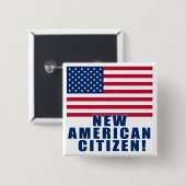 新しいアメリカの市民のギフトおよびTシャツ 缶バッジ (正面&裏面)