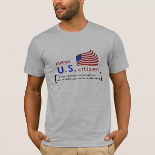 新しいアメリカ人米国の市民の星のストライブ柄はおもしろい設計します Tシャツ