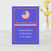 新しいアメリカ国籍取得のお祝いカード カード (黄色い花)