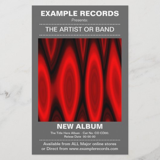 新しいアルバムの発売 – グレー チラシ (正面)