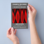 新しいアルバムの発売 – グレー チラシ (ハンドル)