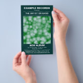 新しいアルバムの発売 – Dark Green チラシ (ハンドル)