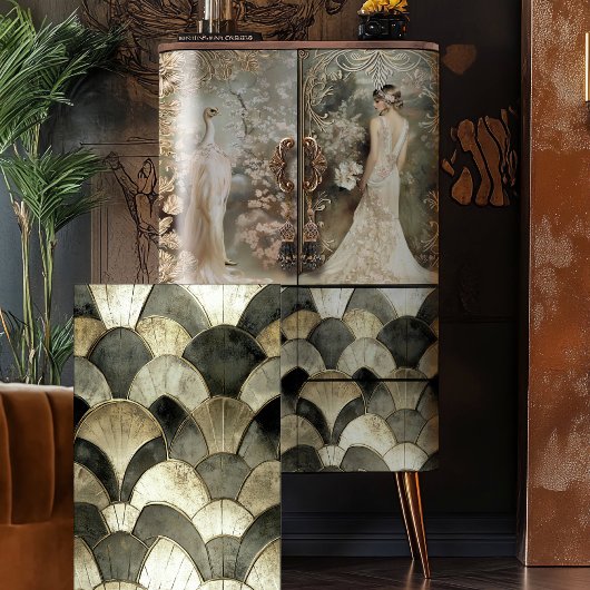 新しいアートdeco繰り返しパターン背景タイル 薄葉紙