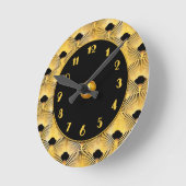 新しいアールデコウォールファンスタイル ラウンド壁時計 (傾斜)