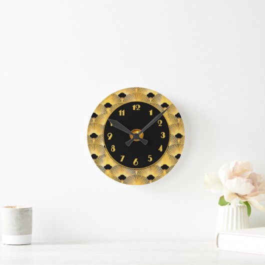 新しいアールデコウォールファンスタイル ラウンド壁時計 (ホーム)