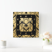 新しいアールデコ正方形の壁 スクエア壁時計 (ホーム)