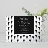 新しいアールデコ銀箔招待状 箔招待状 (立ち正面)