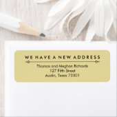 新しいエレガントアドレスの発表(黒と金ゴールド) ラベル (インサイチュ)