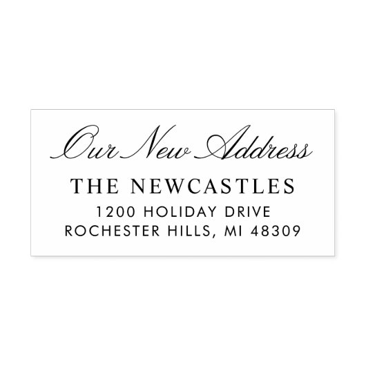 新しいエレガントアドレス差出人住所のスクリプト セルフインキングスタンプ (デザイン)