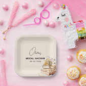 新しいエレガントチャプターがブックのブライダルシャワーを開始 ペーパープレート (パーティー)