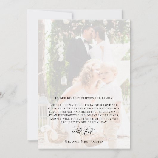 新しいエレガントフォトオーバーレイを作成したクラススクリプト サンキューカード (裏面)