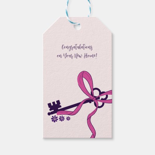 新しいエレガントホームの作成おめでとうございます ギフトタグ (正面)