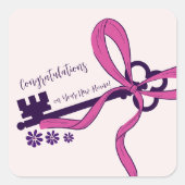 新しいエレガントホームの作成おめでとうございます スクエアシール (正面)