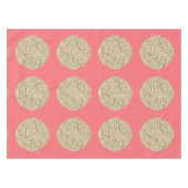 新しいエレガント金ゴールドコーラルピンク金属モダン テーブルクロス (正面(横))