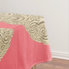 新しいエレガント金ゴールドコーラルピンク金属モダン テーブルクロス