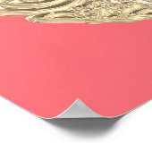 新しいエレガント金ゴールドコーラルピンク金属モダン ポスター (角)