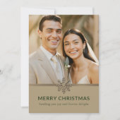 新しいエレガントWeds初めてのクリスマスのフォトカード シーズンカード (正面)