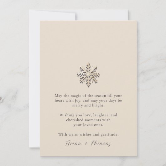 新しいエレガントWeds初めてのクリスマスのフォトカード シーズンカード (裏面)