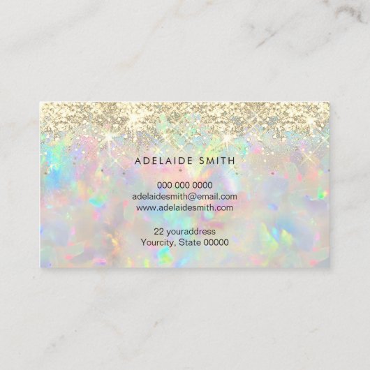 新しいオパールフェイクストーングリッター名刺 名刺 (裏面)