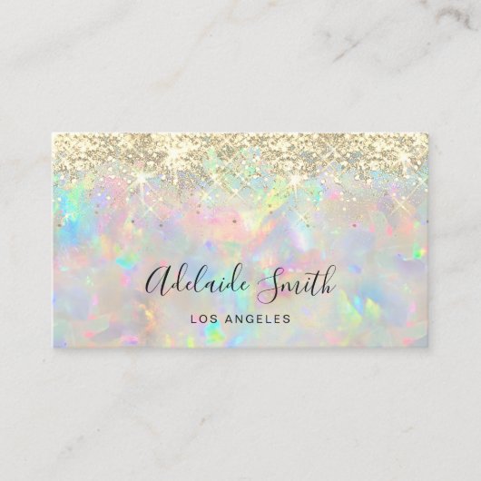 新しいオパールフェイクストーングリッター名刺 名刺 (正面)