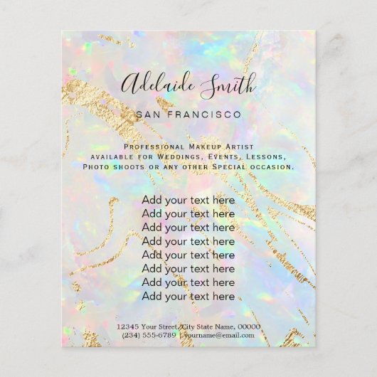 新しいオパールフェイクト石の自筆書チラシ チラシ (正面)