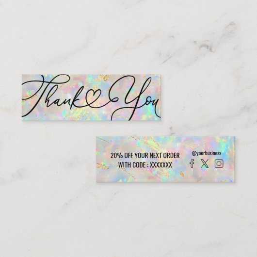 新しいオパール宝石ありがとう スキニー名刺 (正面/裏面)