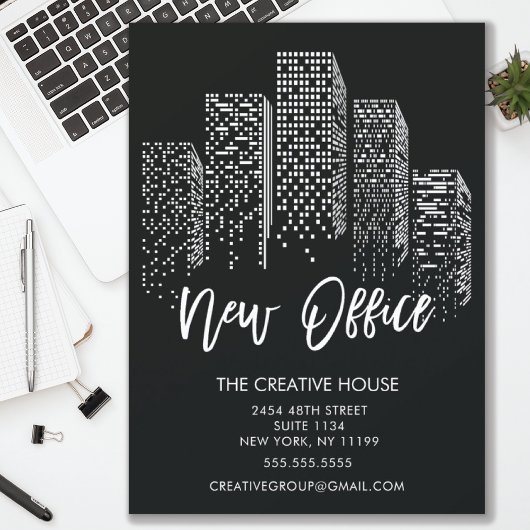 新しいオフィスシティの引越し案内 案内状