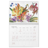新しいオレンジおよび紫色の花の絵画 カレンダー (2月 2027)