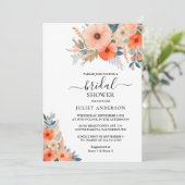 新しいオレンジ70s 80s 90sピンクカラフルブライダルシャワー 招待状 (スタンド正面)