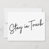 新しいカジュアルアドレスの白黒のお知らせ ノートカード (裏面)