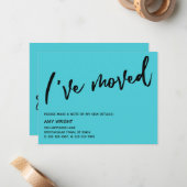 新しいカジュアルアドレスターコイズカードを移動した ノートカード (正面/裏面インサイチュ)