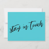 新しいカジュアルアドレスターコイズカードを移動した ノートカード (裏面)