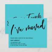 新しいカジュアルアドレスターコイズカードを移動した ノートカード (正面/裏面)