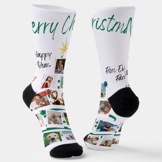 新しいカスタムクリスマス地球に優しプレミアムクルーソック ソックス (傾斜あり)