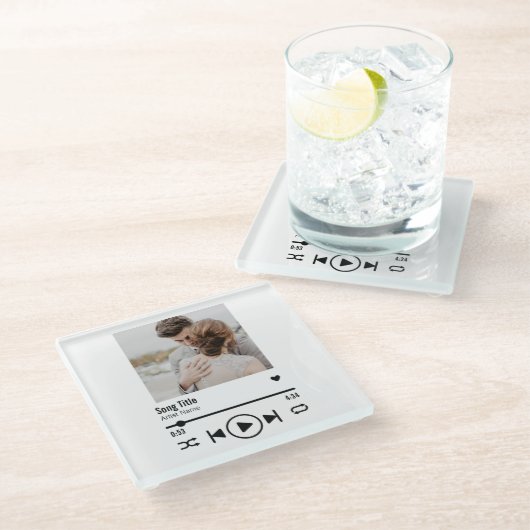 新しいカスタムフォトソングの再生リスト ガラスコースター (アングル)