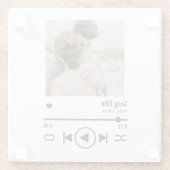 新しいカスタムフォトソングの再生リスト ガラスコースター (裏面)