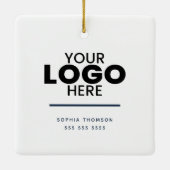 新しいカスタムホームでの初めてのクリスマスロゴギフト セラミックオーナメント (裏面)