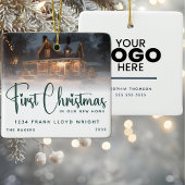 新しいカスタムホームでの初めてのクリスマスロゴギフト セラミックオーナメント