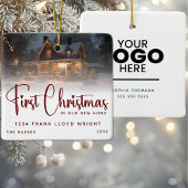 新しいカスタムホームでの初めてのクリスマスロゴギフト セラミックオーナメント