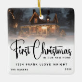 新しいカスタムホームでの初めてのクリスマスロゴギフト セラミックオーナメント (正面)