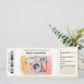 新しいカメラギフト証明書 招待状 (スタンド正面)