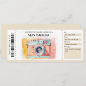 新しいカメラギフト証明書 招待状 (正面/裏面)