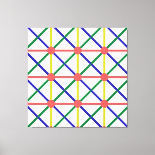 新しいカラフルの円、四角形と四角形、パターン キャンバスプリント (正面)