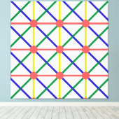 新しいカラフルの円、四角形と四角形、パターン キャンバスプリント (インサイチュ (ウッドフロア))