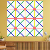 新しいカラフルの円、四角形と四角形、パターン キャンバスプリント (インサイチュ (リビング))